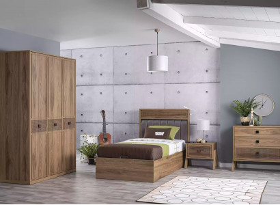 Bett mit Bettkasten Bettrahmen Kinderbett Jugendbett Braun Holz Luxus